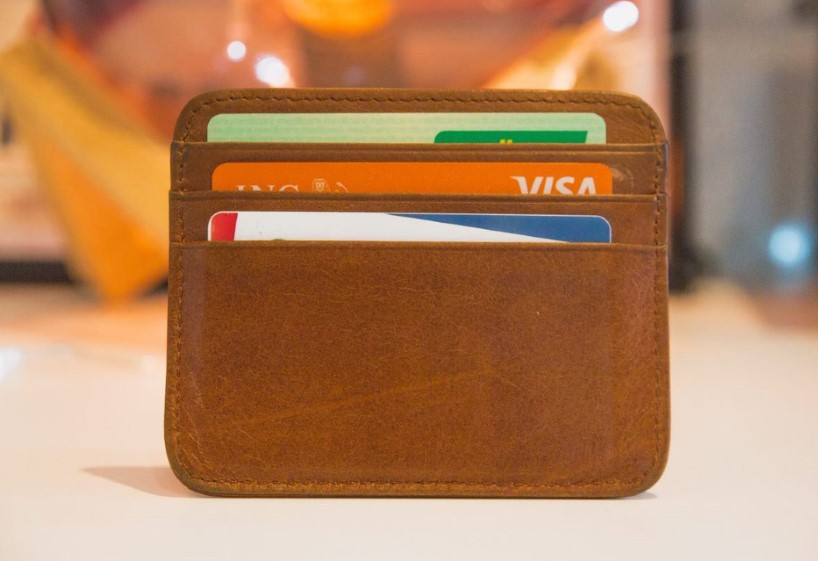 wallet with credit cards